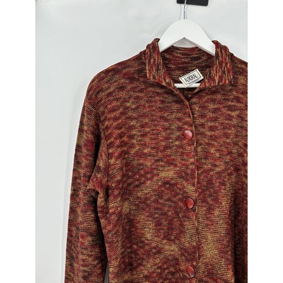 Alnoral Vintage Cardigan Sweater Womens Medium Brown Red Rust Wool Blend Knit - Picture 10 of 16